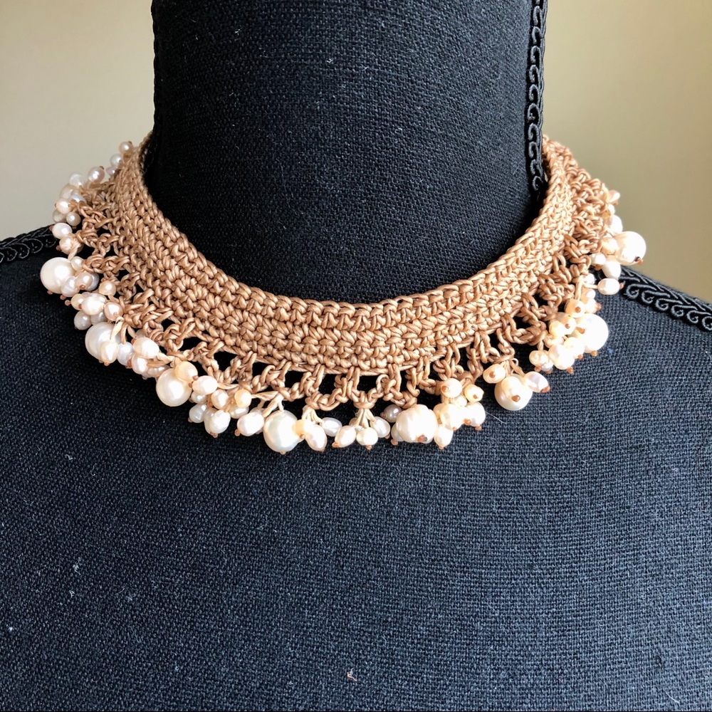 Tribal Bohemian pearl necklace NWOT
